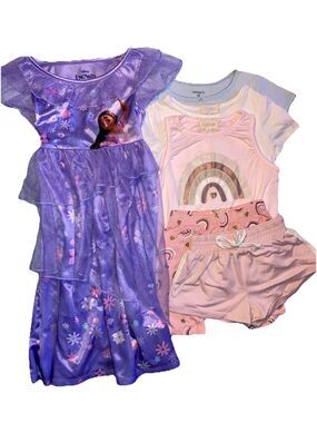 4/5T Girls 6 Pc Pajama Sets Lightweight Spring Summer Lot Disney Btween Carter